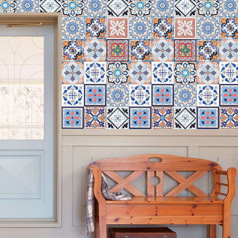 Peel and Paste Floral Wallpaper Panels PVC Bohemia Wall Covering for Living Room Clearhalo 'Wall Decor' 'Wallpaper' 1921890