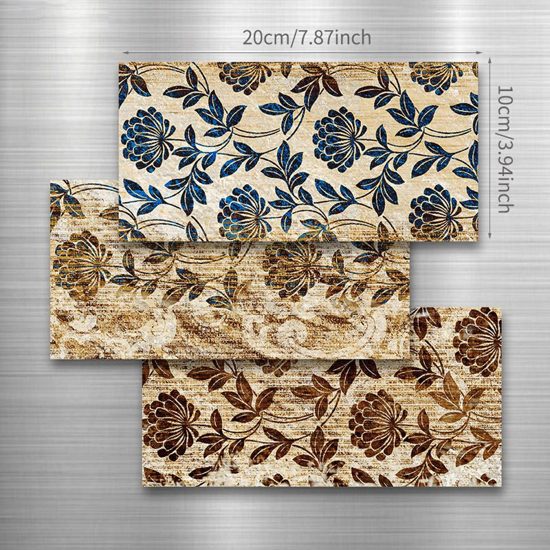 Rustic Blooming Flower Wallpapers Brown Easy Peel off Wall Covering for Washroom, 54 Pcs Clearhalo 'Wall Decor' 'Wallpaper' 1921934