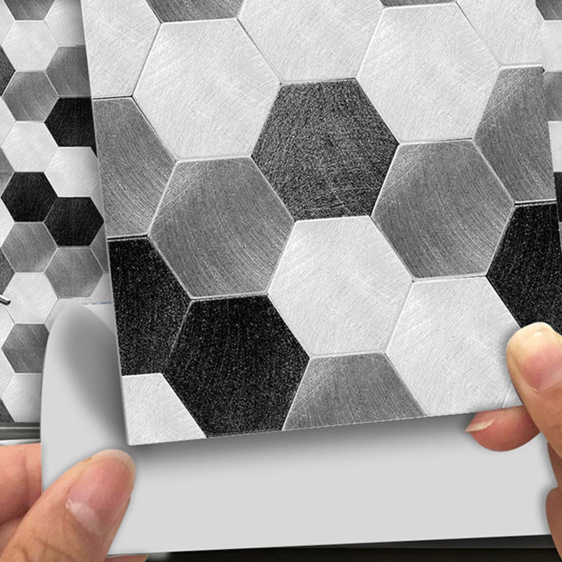 Geometry Hexagon Pattern Wallpapers 50 Pcs Modern Smooth Wall Decor for Home, Stick On Clearhalo 'Modern wall decor' 'Modern' 'Wallpaper' Wall Decor' 1921957