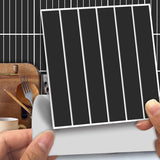 Black Minimal Adhesive Wallpaper Panels 50 Pieces 12.2-sq ft Striped Wall Art for Living Room Clearhalo 'Modern wall decor' 'Modern' 'Wallpaper' Wall Decor' 1921962