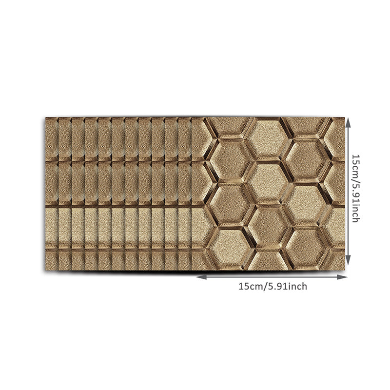 Stick On 3D Hexagon Wallpaper Panel Set Contemporary PVC Wall Covering, 12.2-sq ft Clearhalo 'Wall Decor' 'Wallpaper' 1921974