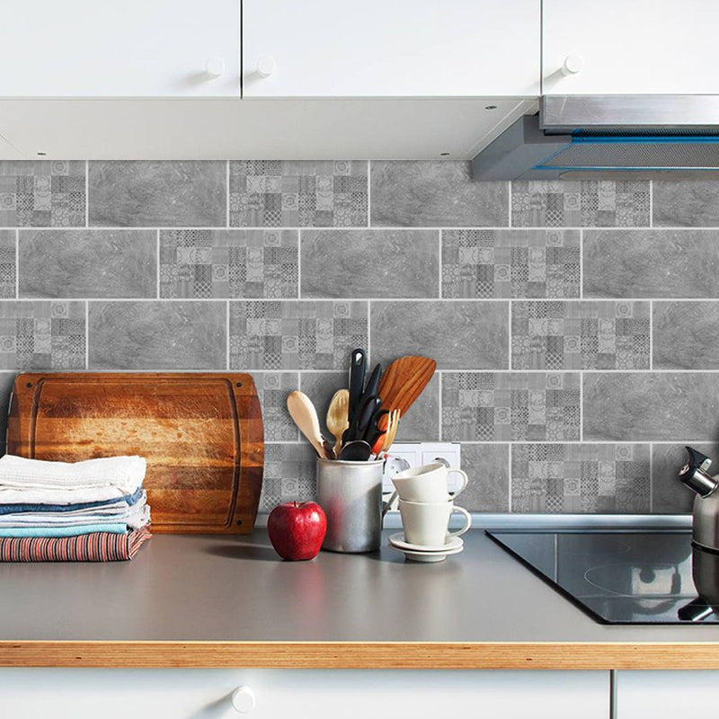 Grey Cement Wallpaper Panels Self-Adhesive Industrial Kitchen Backsplash Wall Decor Grey Clearhalo 'Industrial wall decor' 'Industrial' 'Wallpaper' Wall Decor' 1921975