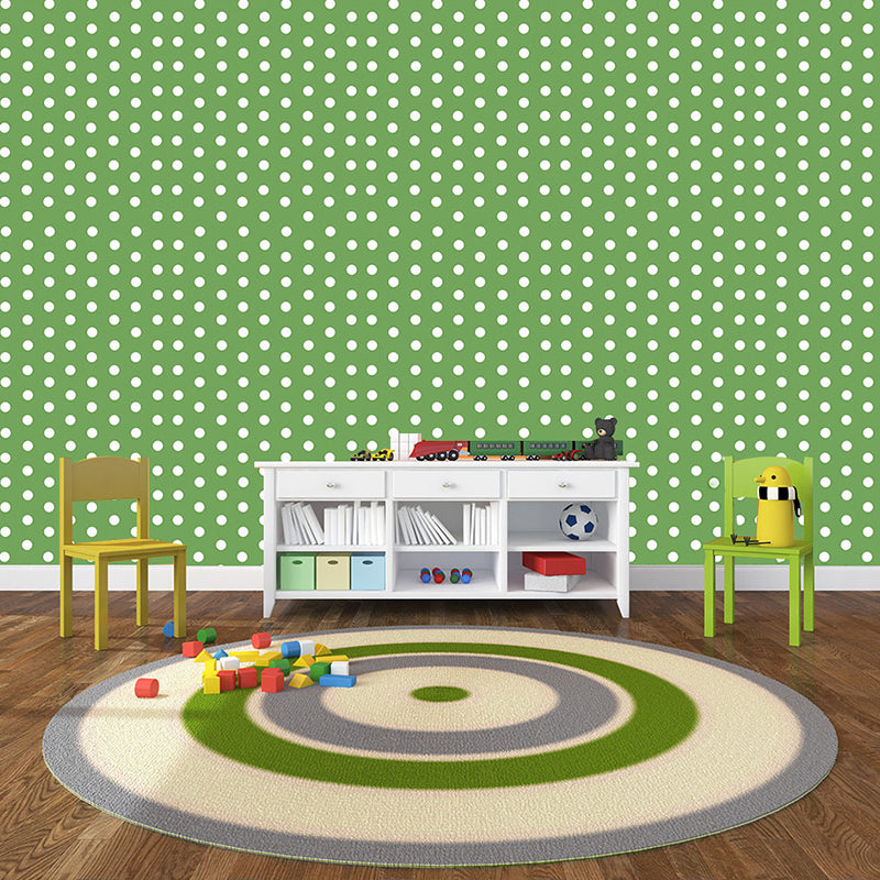 Dots Wallpaper Panels Peel and Stick Kids Playroom Wall Covering, 4' L x 20.5" W Green Clearhalo 'Wall Decor' 'Wallpaper' 1922000