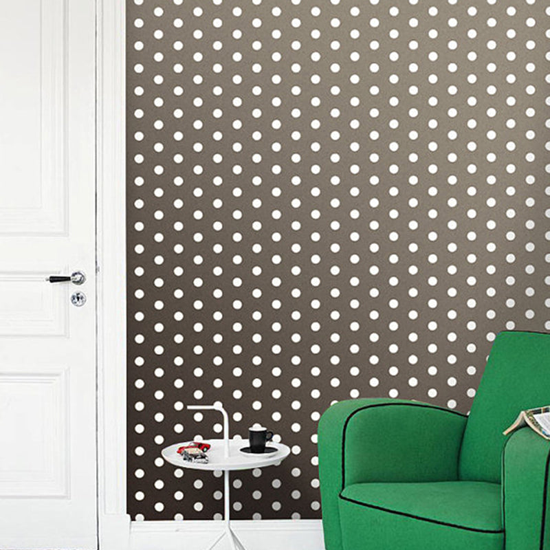 PVC Peel off Wallpapers Kids Style Polka Dots Wall Art for Bedroom, Easy to Remove Light Coffee Clearhalo 'Wall Decor' 'Wallpaper' 1922017