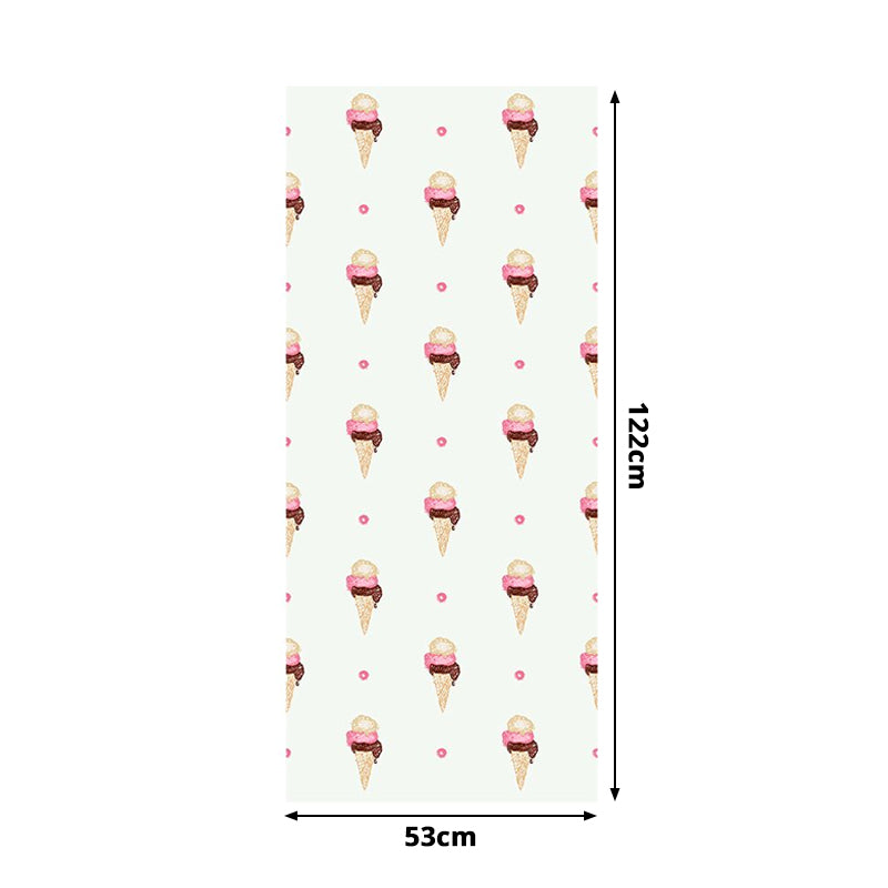 Ice Cream Adhesive Wallpaper Panels Cartoon Yummy Food Wall Art in Brown, 4' x 20.5" Clearhalo 'Wall Decor' 'Wallpaper' 1922035