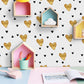 Loving Heart Wallpaper Panels Yellow and Black Kids Style Wall Decor for Playroom, Stick On Clearhalo 'Wall Decor' 'Wallpaper' 1922052
