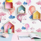 Hot Air Balloon Wallpaper Panels Pink PVC Wall Covering, Peel and Stick, 4' x 20.5" Clearhalo 'Wall Decor' 'Wallpaper' 1922057