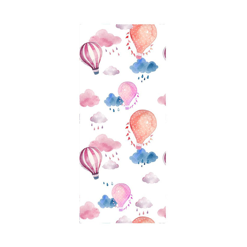 Hot Air Balloon Wallpaper Panels Pink PVC Wall Covering, Peel and Stick, 4' x 20.5" Clearhalo 'Wall Decor' 'Wallpaper' 1922059