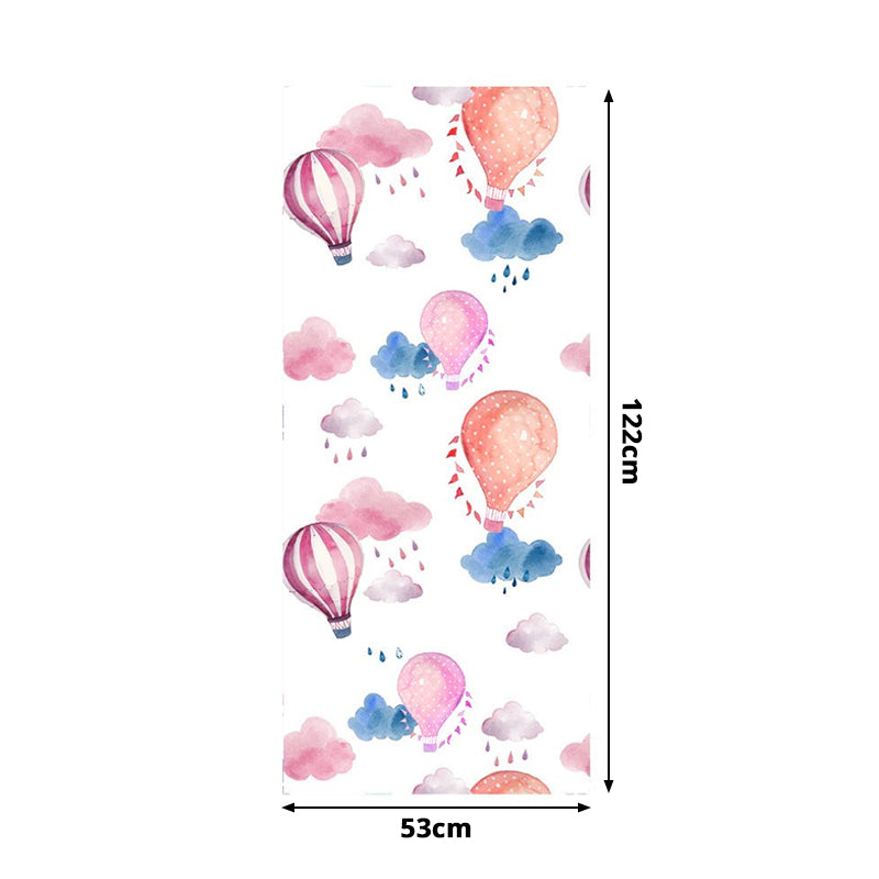 Hot Air Balloon Wallpaper Panels Pink PVC Wall Covering, Peel and Stick, 4' x 20.5" Clearhalo 'Wall Decor' 'Wallpaper' 1922060