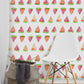 Orange Cartoon Stick Wallpaper Panels 4' x 20.5" Watermelon Slice Wall Covering for Kids Room Clearhalo 'Wall Decor' 'Wallpaper' 1922072
