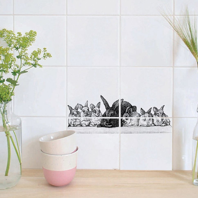 Grey Terrestrial Animal Wallpaper Panels Self-Adhesive Childrens Art Bedroom Wall Decor Grey Clearhalo 'Wall Decor' 'Wallpaper' 1922091