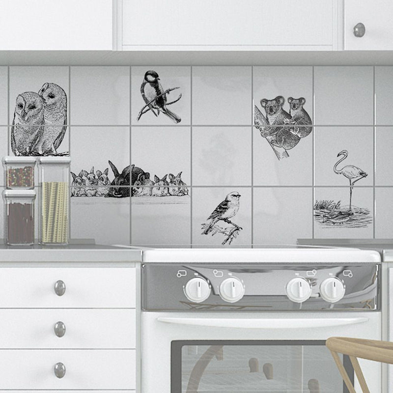 Grey Terrestrial Animal Wallpaper Panels Self-Adhesive Childrens Art Bedroom Wall Decor Clearhalo 'Wall Decor' 'Wallpaper' 1922093