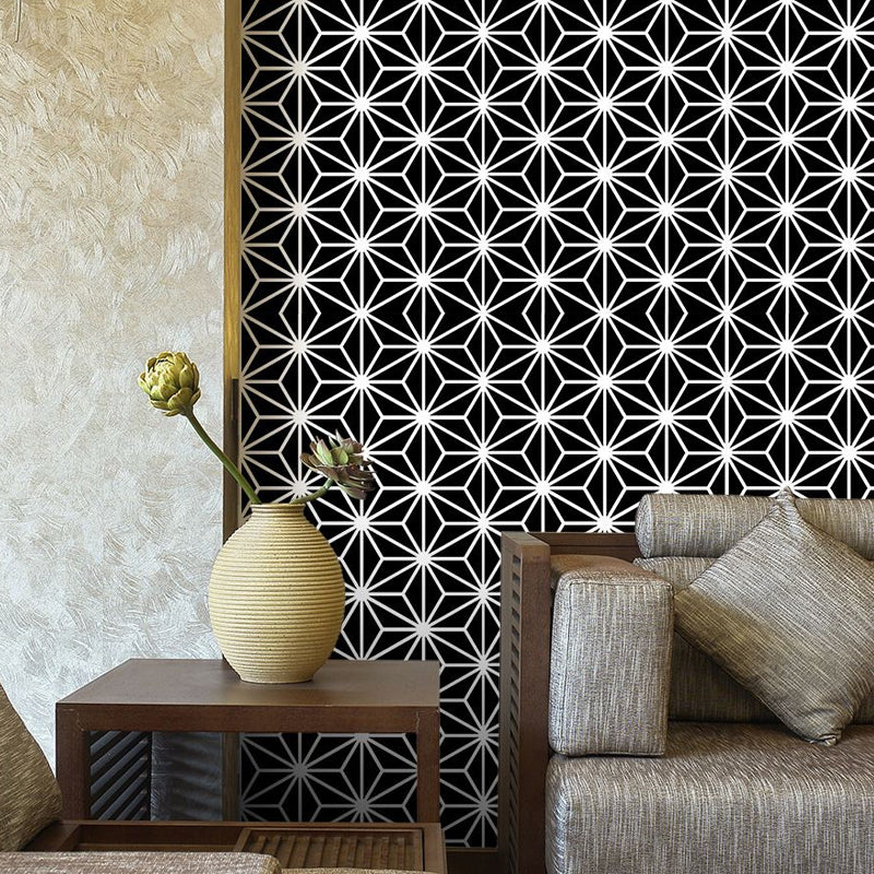Abstract Geometric Wallpaper Panels Contemporary Stick On Living Room Wall Art, 4' x 20.5" Clearhalo 'Modern wall decor' 'Modern' 'Wallpaper' Wall Decor' 1922143