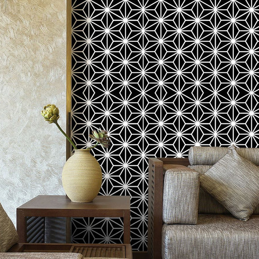 Abstract Geometric Wallpaper Panels Contemporary Stick On Living Room Wall Art, 4' x 20.5" - Clearhalo - 'Modern wall decor' - 'Modern' - 'Wallpaper' - Wall Decor' - 1922143