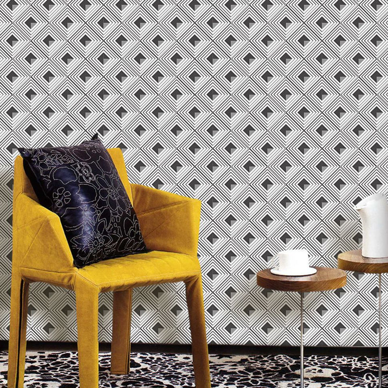 Seamless Pattern Square Wallpaper Panel Grey Modern Style Adhesive Wall Decor for Home Clearhalo 'Modern wall decor' 'Modern' 'Wallpaper' Wall Decor' 1922157