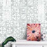 Modern Geometric Shapes Wallpapers PVC Self Sticking Grey Wall Decor for Living Room Grey