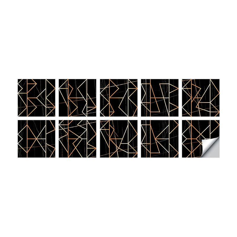 Black Marble Wallpaper Panels Geometric Line Pattern Modern Stick On Wall Art for Home Clearhalo 'Modern wall decor' 'Modern' 'Wallpaper' Wall Decor' 1922202