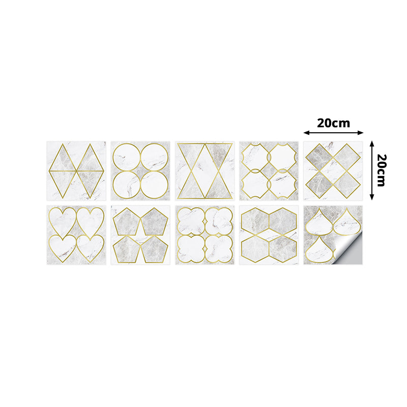 Modernist Geometry Wallpaper Panels for Bathroom 8' L x 8" W Adhesive Wall Covering in Grey Clearhalo 'Modern wall decor' 'Modern' 'Wallpaper' Wall Decor' 1922207