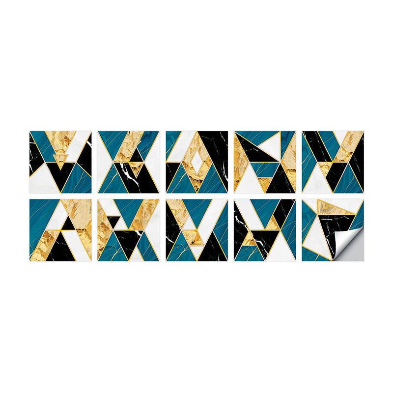 Mid Century Triangle Mosaic Wallpapers Blue and Black Peel and Stick Wall Decor for Living Room Clearhalo 'Modern wall decor' 'Modern' 'Wallpaper' Wall Decor' 1922225