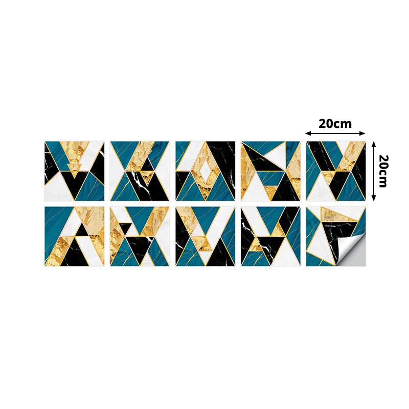 Mid Century Triangle Mosaic Wallpapers Blue and Black Peel and Stick Wall Decor for Living Room Clearhalo 'Modern wall decor' 'Modern' 'Wallpaper' Wall Decor' 1922226