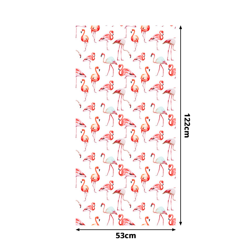 Pick Up Sticks Flamingo Wallpapers Tropical PVC Wall Decor in Pink, 4' L x 20.5" W Clearhalo 'Modern wall decor' 'Modern' 'Wallpaper' Wall Decor' 1922240