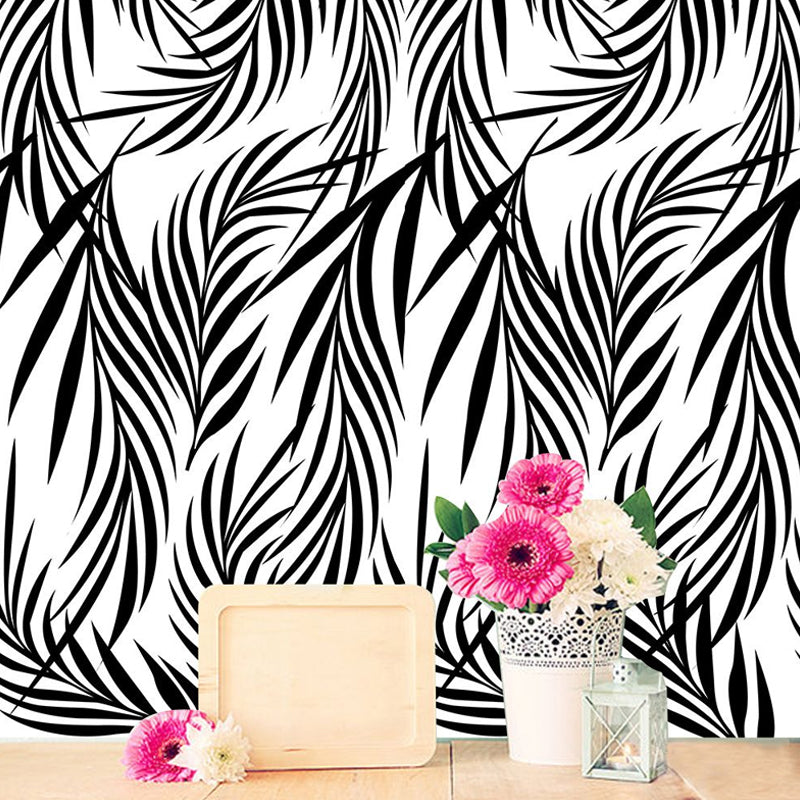 Adhesive Willow Wallpaper Panels Grey-White Modern Style Wall Art for Dining Room Grey Clearhalo 'Modern wall decor' 'Modern' 'Wallpaper' Wall Decor' 1922241