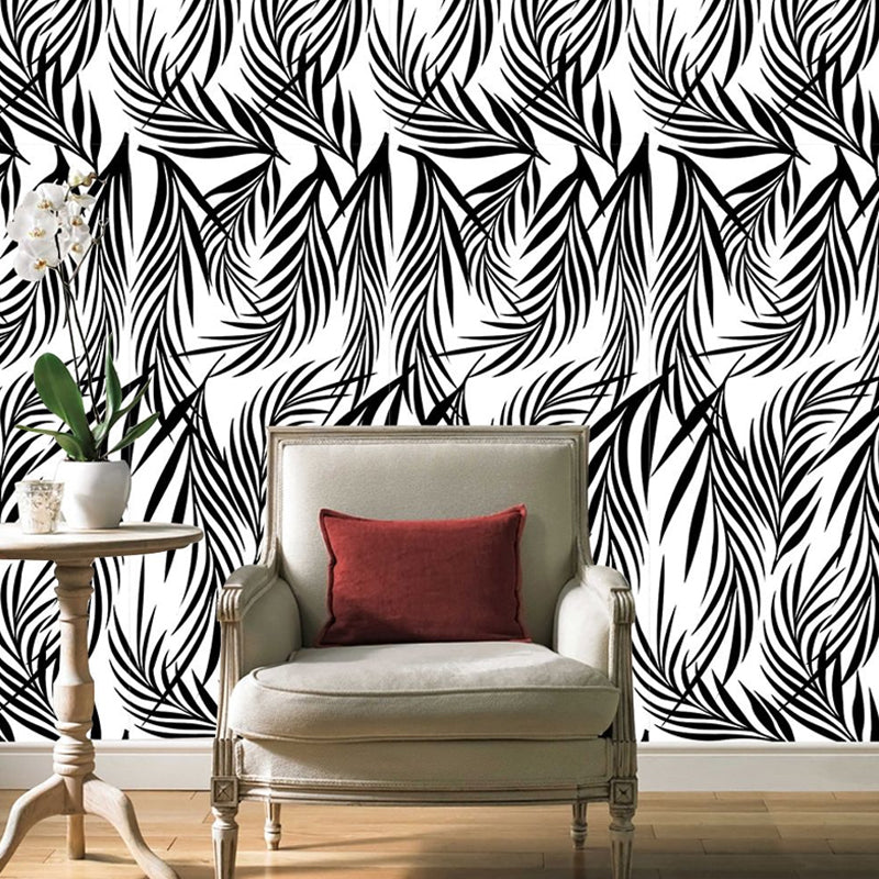 Adhesive Willow Wallpaper Panels Grey-White Modern Style Wall Art for Dining Room Clearhalo 'Modern wall decor' 'Modern' 'Wallpaper' Wall Decor' 1922242