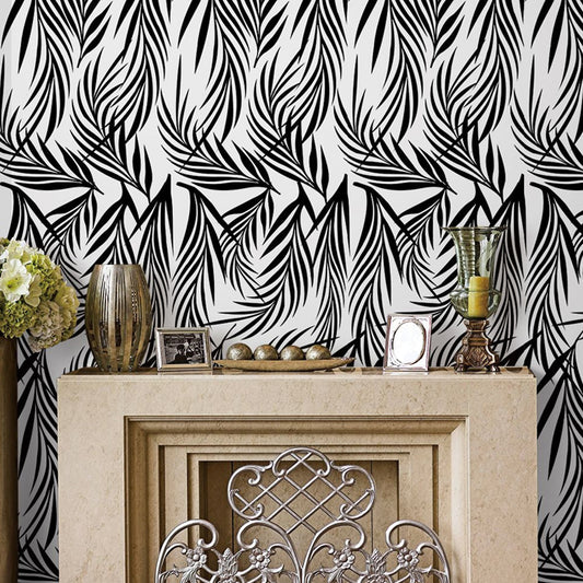 Adhesive Willow Wallpaper Panels Grey-White Modern Style Wall Art for Dining Room Clearhalo 'Modern wall decor' 'Modern' 'Wallpaper' Wall Decor' 1922243