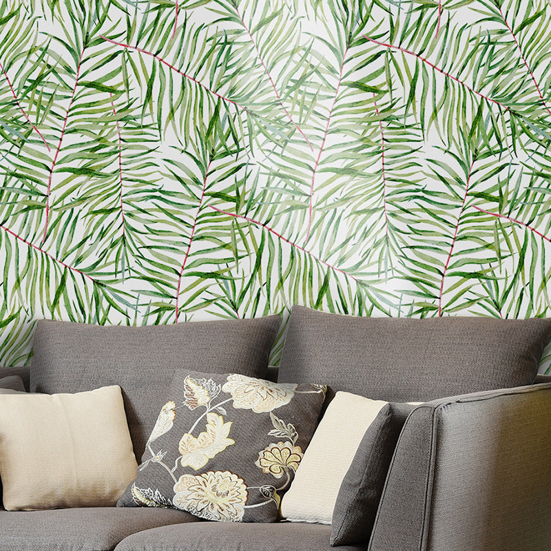 Green Willow Branches Wallpaper Panel Pick Up Sticks Wall Covering for Accent Wall Green Clearhalo 'Country wall decor' 'Rustic' 'Wallpaper' Wall Decor' 1922266