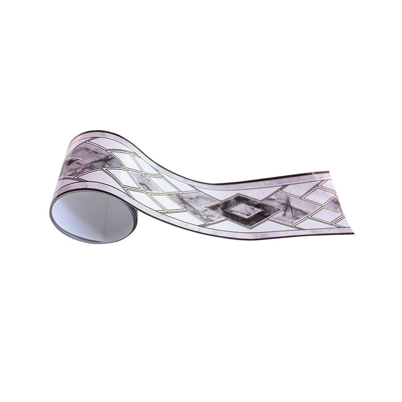 Self-Adhesive Grey Marble Wallpaper Border Diamond Pattern Modern Temporary Wall Decor Clearhalo 'Modern wall decor' 'Modern' 'Wallpaper' Wall Decor' 1922334