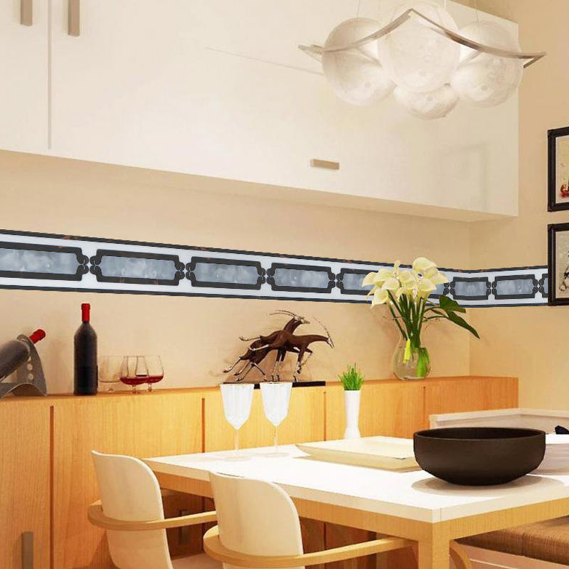 Modern Style Stick Wallpaper Border Grey Tube Print Wall Covering, 6.5' L x 4" W Clearhalo 'Modern wall decor' 'Modern' 'Wallpaper' Wall Decor' 1922342