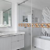 Seamless Chevron Printed Wallpaper Border Boho Adhesive Kitchen Backsplash Wall Art, 6.5' x 4" Clearhalo 'Wall Decor' 'Wallpaper' 1922347