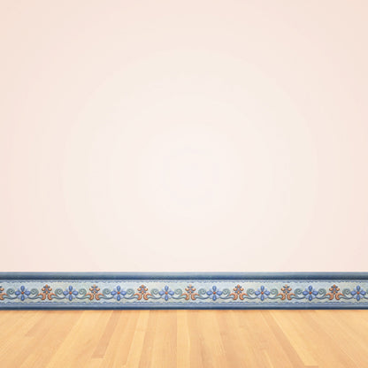 Bohemian Style Flower Wallpaper Border Blue Self-Stick Wall Decor for Living Room Blue Clearhalo 'Wall Decor' 'Wallpaper' 1922350