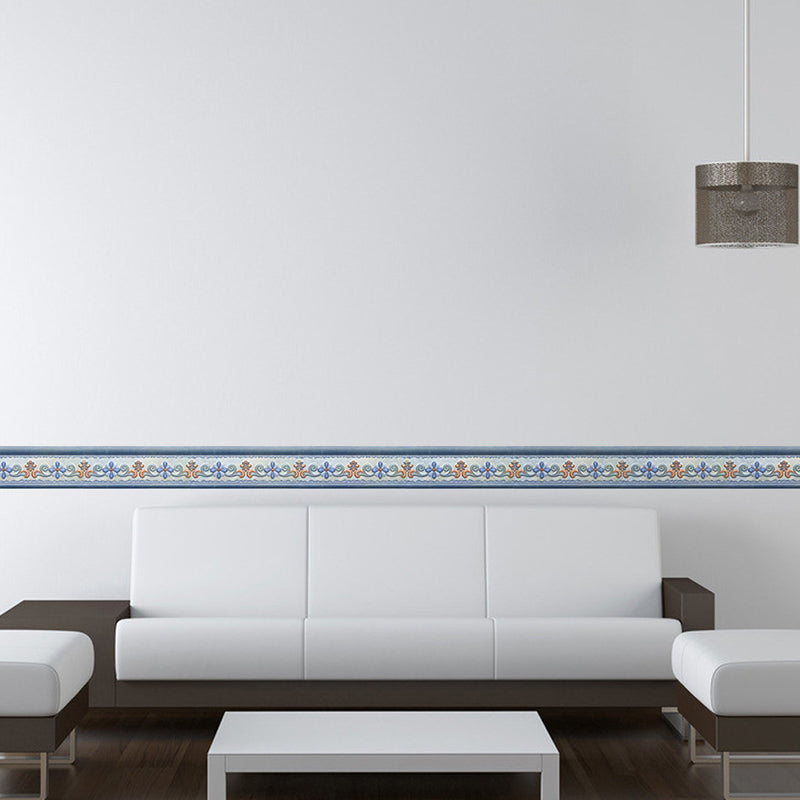 Bohemian Style Flower Wallpaper Border Blue Self-Stick Wall Decor for Living Room Clearhalo 'Wall Decor' 'Wallpaper' 1922351