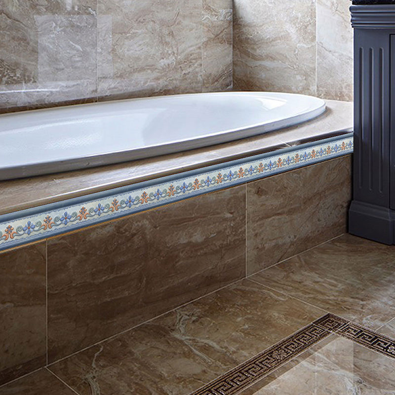 Bohemian Style Flower Wallpaper Border Blue Self-Stick Wall Decor for Living Room Clearhalo 'Wall Decor' 'Wallpaper' 1922352