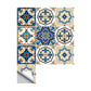 Blue Moroccan Wallpaper Panel Set 8' x 8" Flower Tiles Peel off Wall Decor for Kitchen Clearhalo 'Wall Decor' 'Wallpaper' 1922378