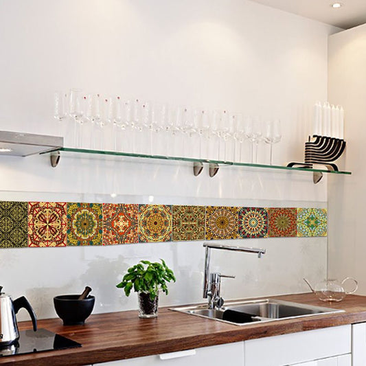 Peel and Paste Mandala Wallpapers 8' L x 8" W Bohemian Style Wall Covering for Home Clearhalo 'Wall Decor' 'Wallpaper' 1922382