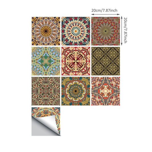 Peel and Paste Mandala Wallpapers 8' L x 8" W Bohemian Style Wall Covering for Home Clearhalo 'Wall Decor' 'Wallpaper' 1922384