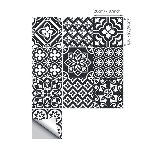 Grey Flower Print Wallpaper Panels Self Sticking Boho Living Room Wall Art, 8' x 8" Clearhalo 'Wall Decor' 'Wallpaper' 1922389