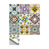 Bright Moroccan Peel Wallpapers for Dining Room Flower Tile Wall Covering, 8' x 8" Clearhalo 'Wall Decor' 'Wallpaper' 1922400