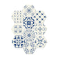 Adhesive Flower-Like Tile Wallpapers Blue Bohemian Wall Art for Living Room, 9' L x 8" W Clearhalo 'Wall Decor' 'Wallpaper' 1922418