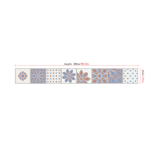 Flower and Dot Wallpaper Border Boho Peel and Stick Kitchen Backsplash Wall Art, 16.5' x 8" Clearhalo 'Wall Decor' 'Wallpaper' 1922439
