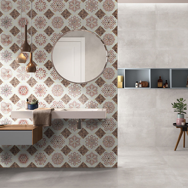 Boho Snowflake Adhesive Wallpaper Border Pink Washroom Wall Decor, 16.5' L x 8" W Clearhalo 'Wall Decor' 'Wallpaper' 1922442