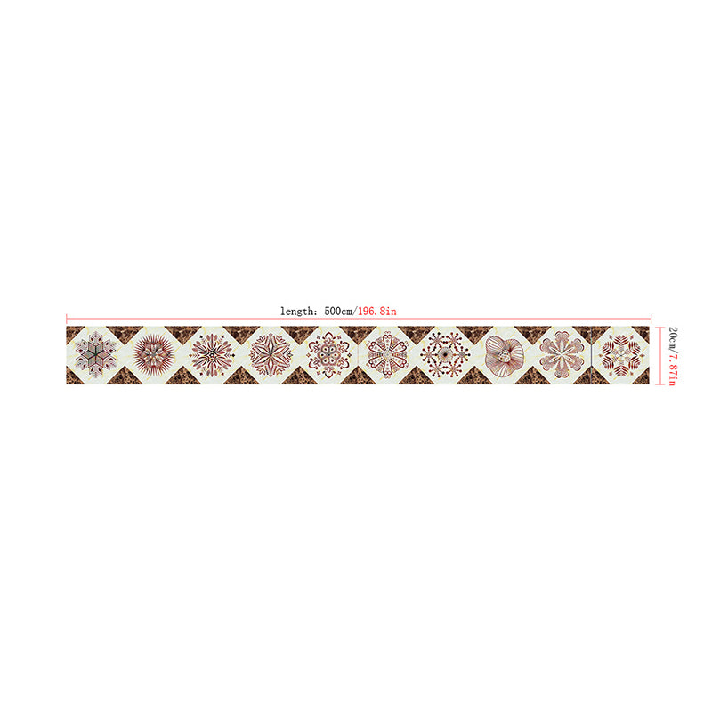 Boho Snowflake Adhesive Wallpaper Border Pink Washroom Wall Decor, 16.5' L x 8" W Clearhalo 'Wall Decor' 'Wallpaper' 1922444