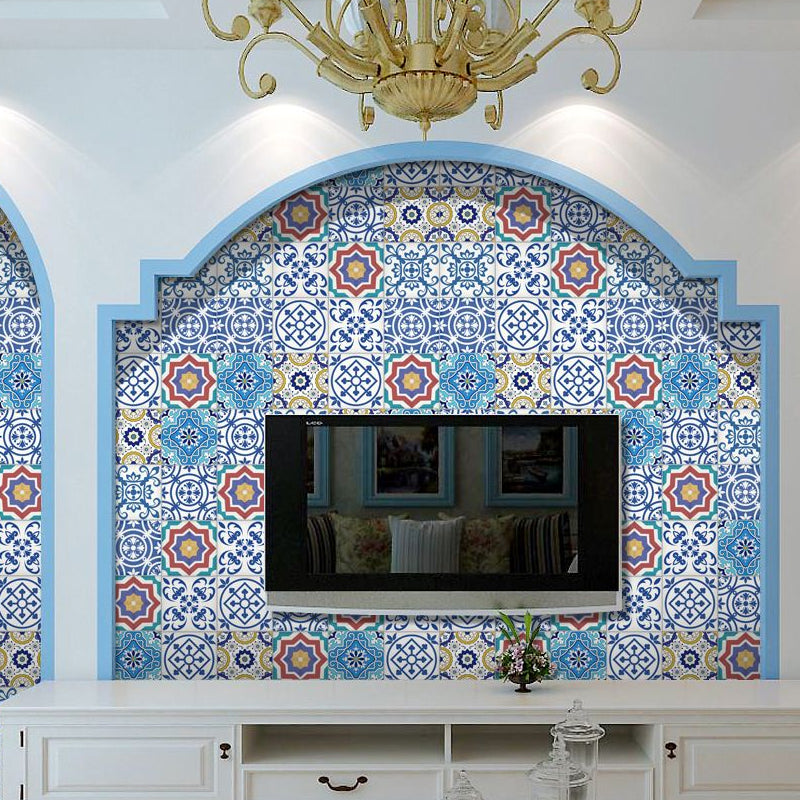 Removable Scroll Flower Wallpaper Border PVC Bohemia Wall Covering for Kitchen Backsplash Clearhalo 'Wall Decor' 'Wallpaper' 1922447