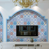 Removable Scroll Flower Wallpaper Border PVC Bohemia Wall Covering for Kitchen Backsplash Clearhalo 'Wall Decor' 'Wallpaper' 1922447