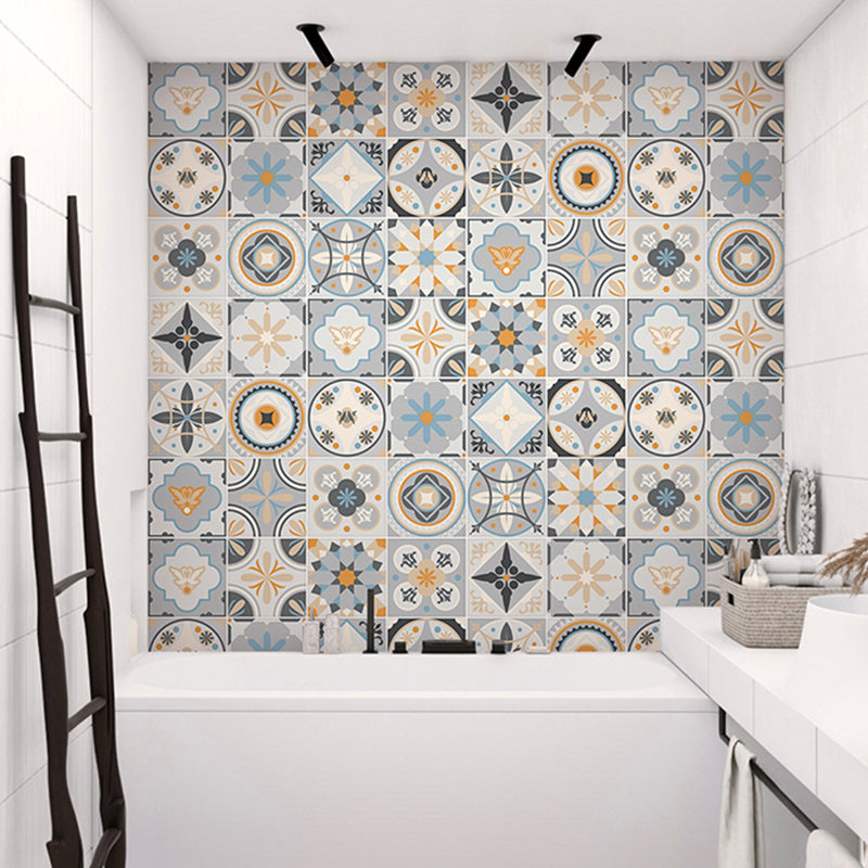 Flower and Circle Print Wallpaper Bohemia Stick On Bathroom Wall Decor, 9.7-sq ft Yellow 1 Set Clearhalo 'Wall Decor' 'Wallpaper' 1922470