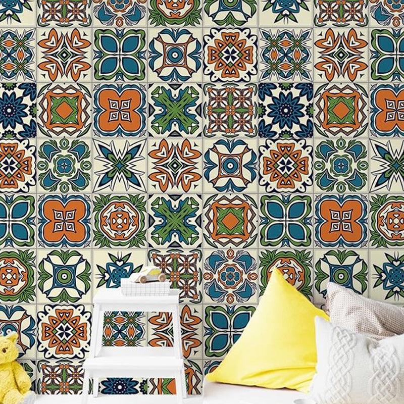 PVC Peel off Wallpaper Bohemian Petals Wall Art for Kitchen, 10' L x 12" W (1 Pc) Clearhalo 'Wall Decor' 'Wallpaper' 1922478