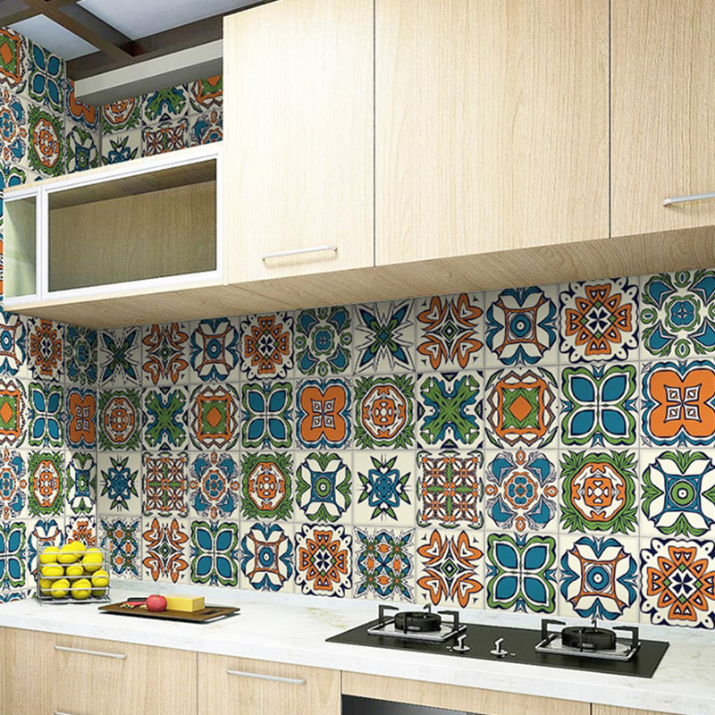 PVC Peel off Wallpaper Bohemian Petals Wall Art for Kitchen, 10' L x 12" W (1 Pc) Clearhalo 'Wall Decor' 'Wallpaper' 1922479