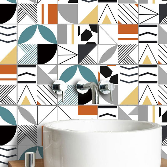 Geometric Shapes Wallpaper Panels Grey Modern Wall Covering for Living Room, Easy Peel off Clearhalo 'Modern wall decor' 'Modern' 'Wallpaper' Wall Decor' 1922525